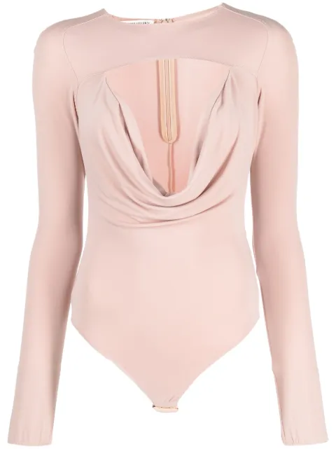ALESSANDRO VIGILANTE cut-out cowl-effect bodysuit Pink VEPX59012A
