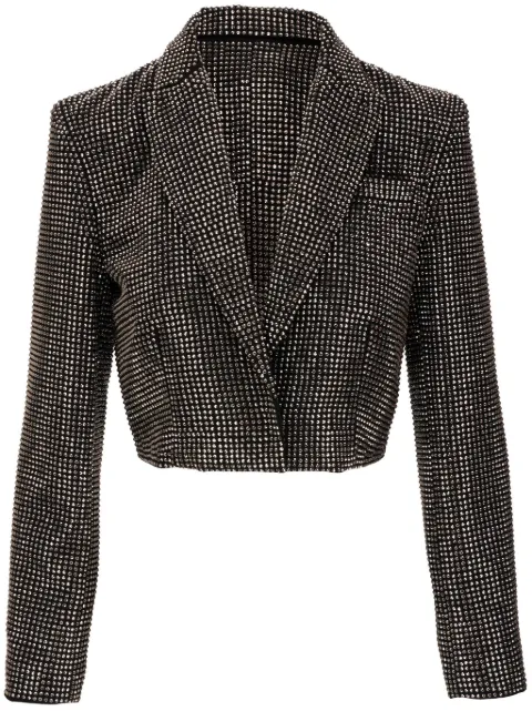 Roland Mouret rhinestone-embellished cropped blazer Black RMAW23066JB