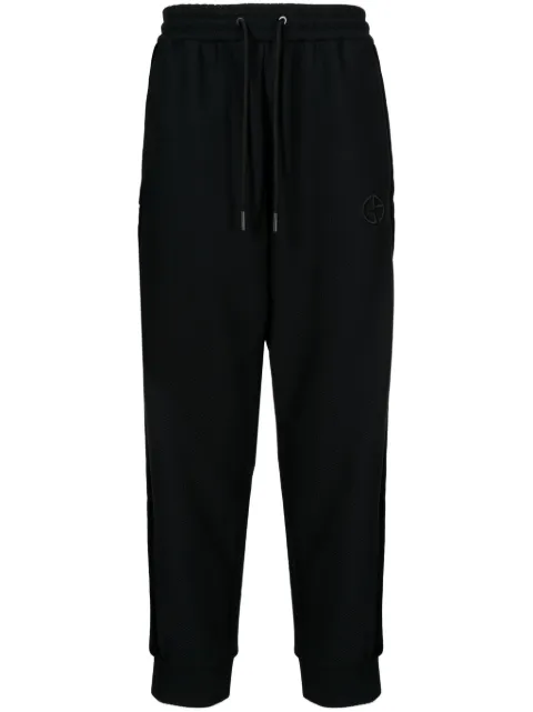 Giorgio Armani logo-embroidered tapered track pants Black 3WGPP0XMJ004I
