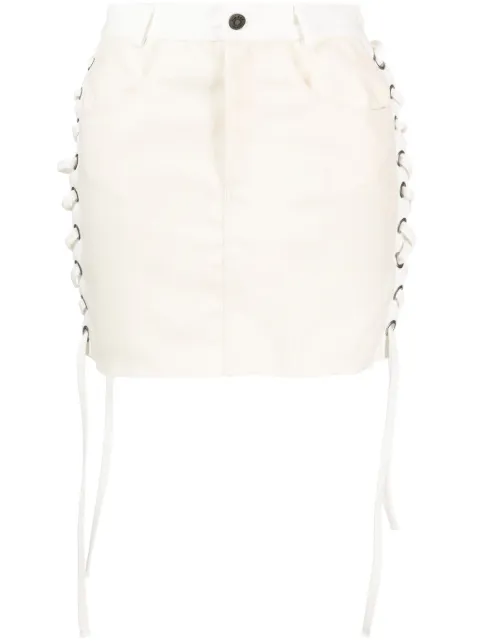 JULFER lace-up denim miniskirt Neutrals ALEXSKIRT