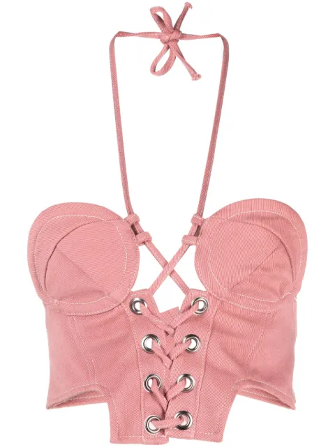 JULFER corset-style cotton top Pink XTINATOP