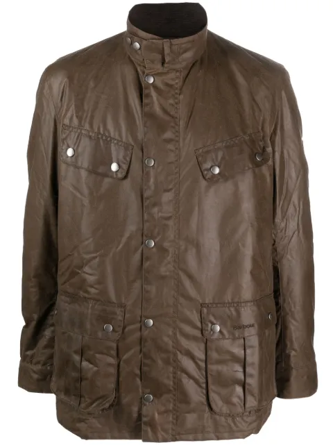 Barbour International press-stud crinkled raincoat Brown MWX0337BR31