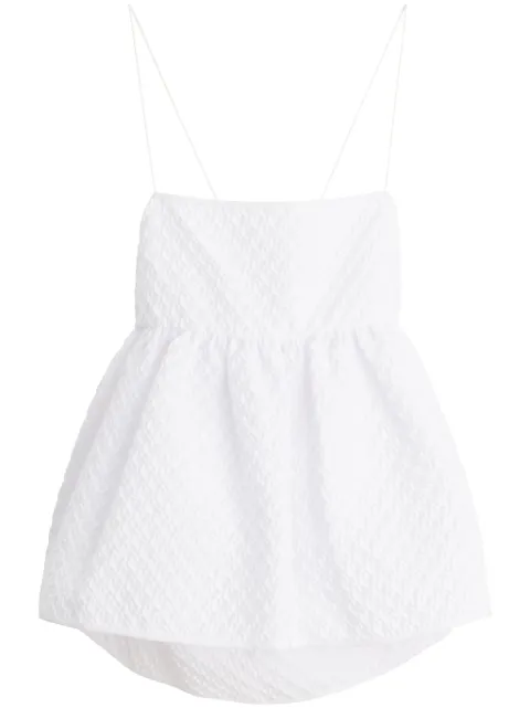 Cecilie Bahnsen Selena matelassé cotton blend top White 225RTWEX11027