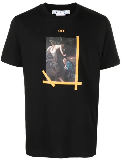 Off-White Arrows Caravaggio print T-shirt Black OMAA027C99JER0151001