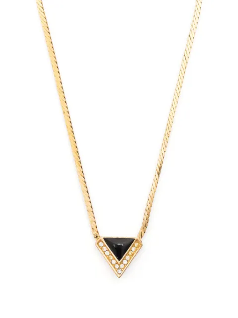Christian Dior Pre-Owned 1990s rhinestone-embellished chain necklace Gold 1501242
