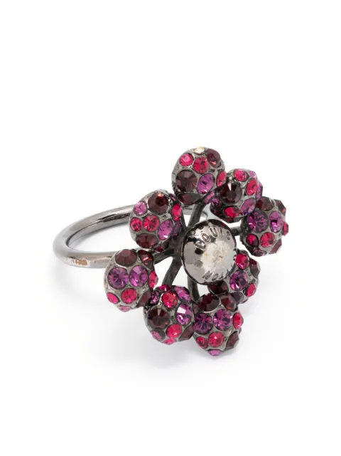 Louis Vuitton Pre-Owned 2000s rhinestone-embellished floral ring Grey 1501243