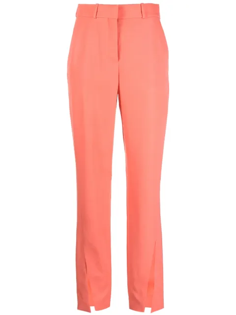 Balmain split-hem virgin wool tapered trousers Orange BF1PO100WC09