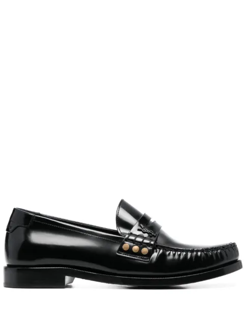 Saint Laurent Schuhe penny-slot leather loafers Black 755966AO9TT