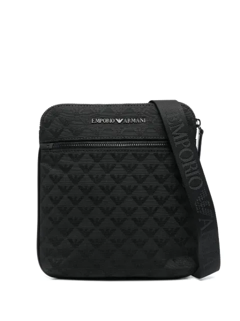 Emporio Armani logo-jacquard messenger bag Black Y4M185Y022V