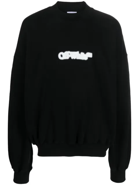 Off-White logo-print cotton sweatshirt Black OMBA070F23FLE0021001