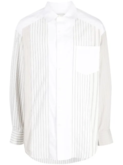 Feng Chen Wang striped long-sleeve shirt White FMF16SR01