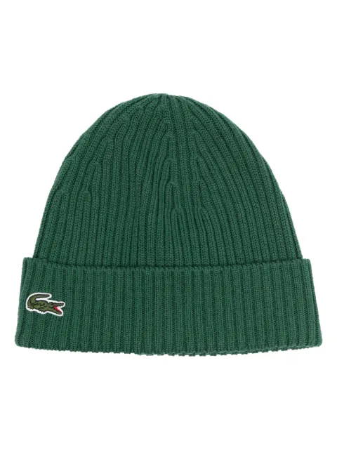 Lacoste logo-patch wool beanie Green RB0001