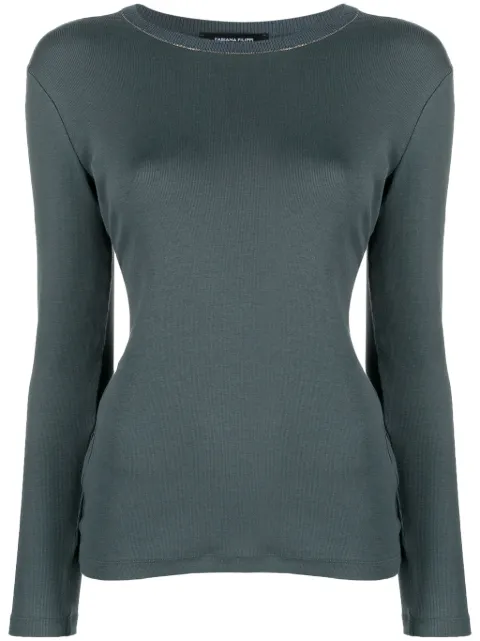 Fabiana Filippi bead-detailing fine-knit jumper Blue JEDP02F1240000H646