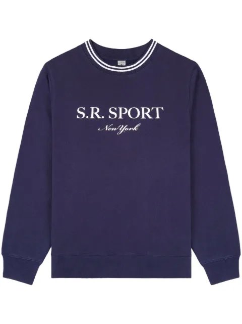 Sporty & Rich logo-print crew-neck sweatshirt Blue CR892NA
