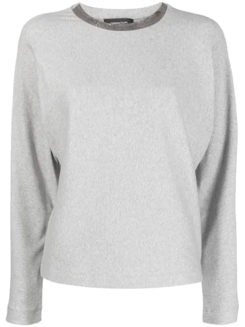 Fabiana Filippi beaded crew-neck jumper Grey JED223F4630000H760