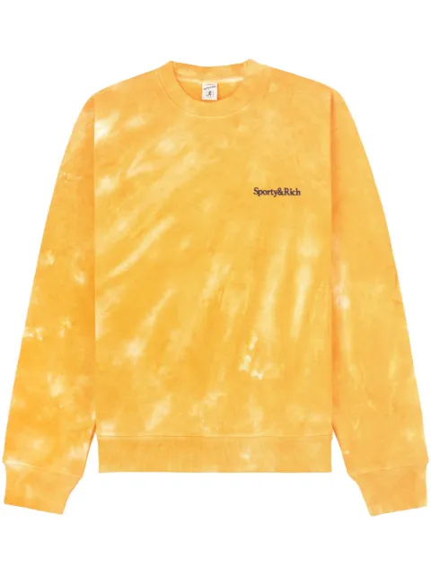 Sporty & Rich logo-embroidered tie-dye sweatshirt Yellow CR951LG