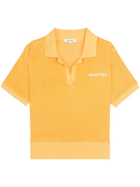 Sporty & Rich NY Tennis Club terry-effect polo shirt Orange PO971SF