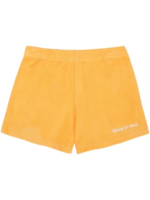 Sporty & Rich NY Tennis Club cotton shorts Yellow SH971SF