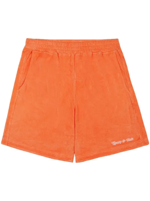 Sporty & Rich NY Tennis Club straight-leg shorts Orange SH973ML