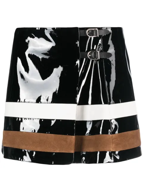 Durazzi Milano buckle-fastening patent-leather miniskirt Black FW23LSK01N00