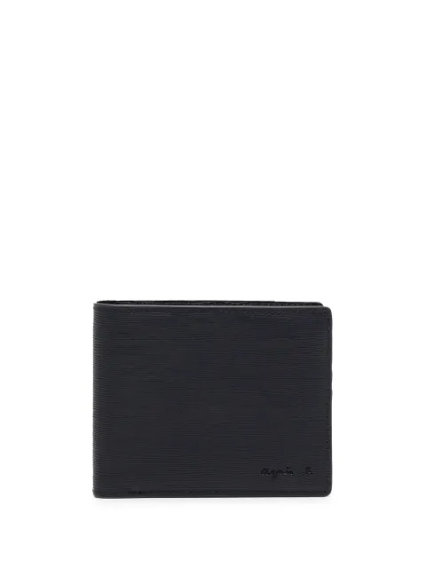 agnès b. folded grained-leather wallet Black P178VCT6