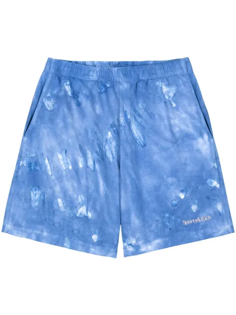 Sporty & Rich logo-embroidered cotton track shorts Blue SH951HY