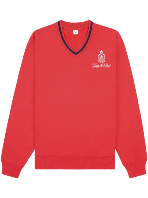 Sporty & Rich embroidered-logo cotton sweatshirt Red CR891RY