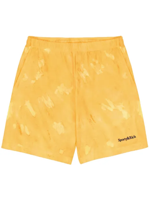 Sporty & Rich logo-embroidered cotton track shorts Yellow SH951LG