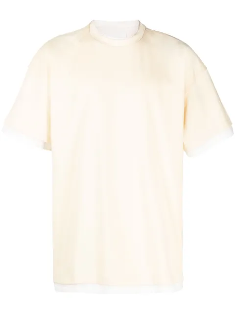 Jil Sander logo-print two-tone T-shirt Yellow J61GC0002JTN233
