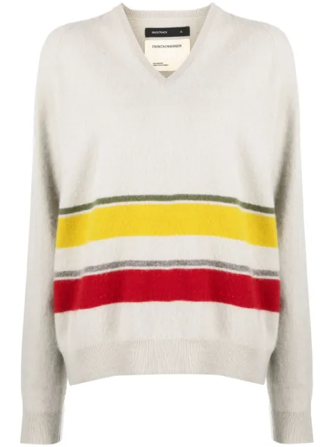 Frenckenberger striped cashmere jumper Grey W23202SX