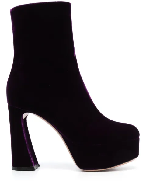 Gianvito Rossi block-heel ankle boots Purple G7315770RICVEL