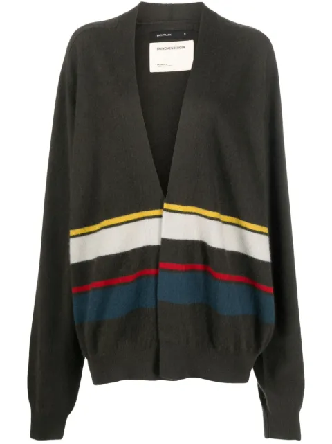 Frenckenberger stripe-pattern cashmere cardigan Green W23556SX