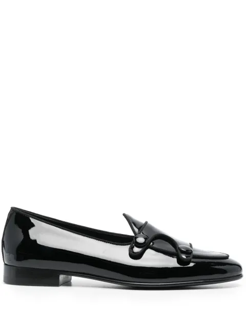 Edhen Milano almond-toe patent loafers Black ALB099BOTVER