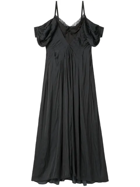 AZ FACTORY off-shoulder lace-panel dress Black 23DRS187ZE1