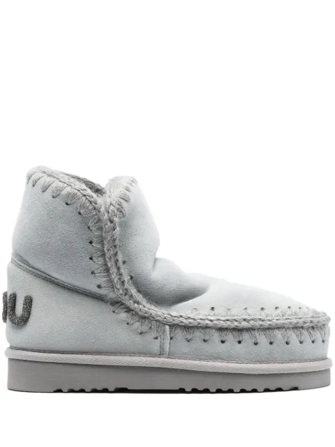 Mou whipstitch-trim detail boots Blue FW101050A