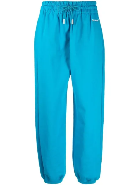 Off-White logo-embroidered cotton track pants Blue OWCH016S23JER0014901