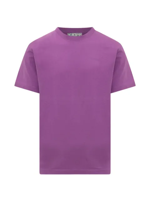 Off-White logo-print detail T-shirt Purple OMAA027S23JER0013636