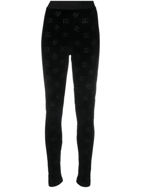 Dolce & Gabbana DNA logo-debossed cotton leggings Black FTCYWTFJ7DL