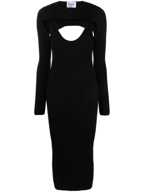 Wolford x Simkhai contoured ribbed-knit midi dress Black 53289