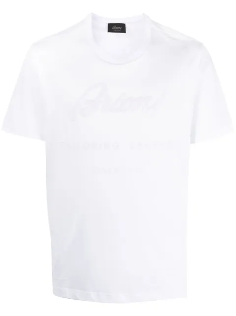 Brioni logo-appliqué cotton T-shirt White UJCH0LOA621