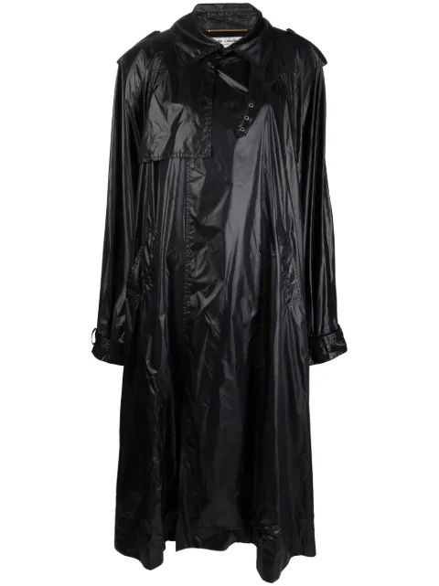 Saint Laurent shoulder-pad oversized trench coat Black 747050Y5F65