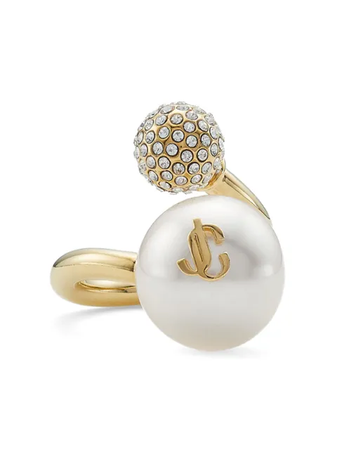 Jimmy Choo Auri pearl-embellished ring Gold AURIRINGJIQ