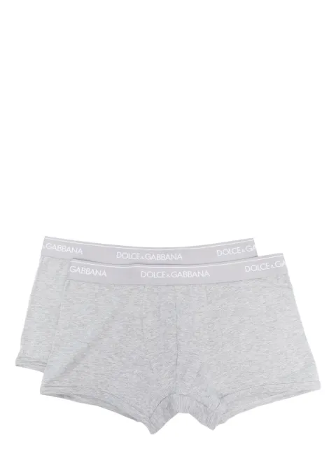 Dolce & Gabbana logo-waist cotton boxers (pack of two) Grey M9C07JONN95