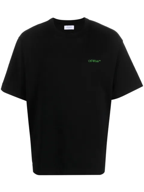 Off-White logo-embroidered T-shirt Black OMAA120F23JER0081050