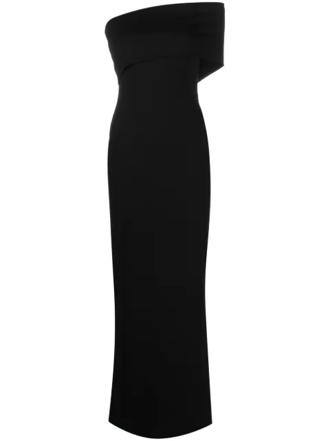 Solace London Lana one-shoulder maxi dress Black OS37011