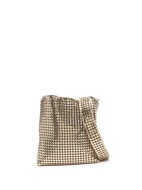 Rabanne Square Pixel metallic-mesh shoulder bag Gold 23ASS0305MET464