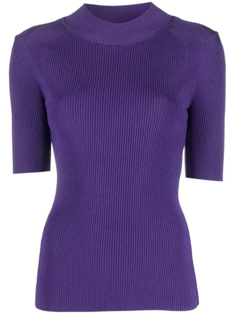 Stella McCartney high-neck ribbed top Purple 6K04953S2419