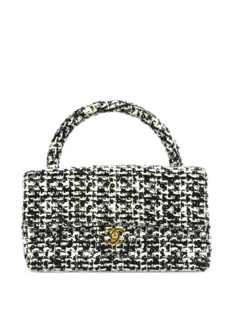 CHANEL Pre-Owned 1995 tweed Classic Flap handbag Black 3002519