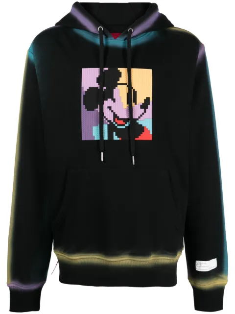 Mostly Heard Rarely Seen 8-Bit Legendary Mouse graphic-print cotton hoodie Black MHEB02BDKH01