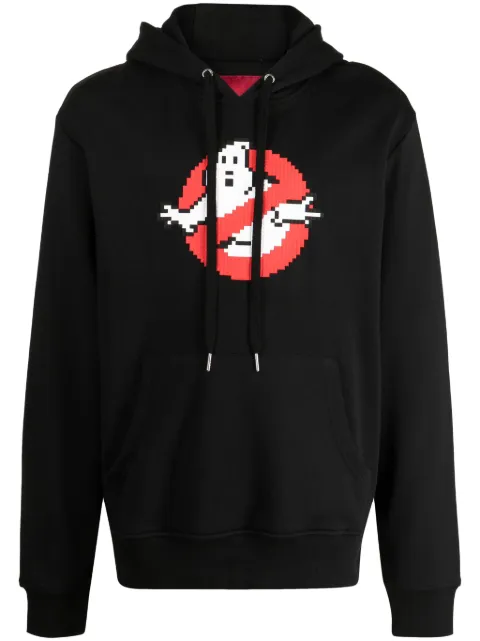Mostly Heard Rarely Seen 8-Bit Ghost Catcher graphic-print cotton hoodie Black MHEB02BDKH28